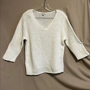 EUC J. Jill Women's White V-Neck Sweater size large
